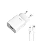 Сетевое зарядное устройство USB XO L99 (12W, кабель Type-C) Белый