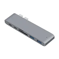 Купить USB HUB переходник 6in2 H-11 (2type-C, 2usb, microSD) с доставкой