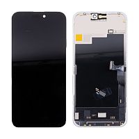 Дисплей для iPhone 15 Pro Max (A3106) в сборе с тачскрином Черный - (Soft OLED, Full HD, 120 Гц) (площадка под IC)
