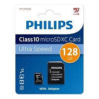 Купить Карта памяти MicroSDHC 128GB PHILIPS FM12MA45B/97 Class 10 + SD адаптер с доставкой