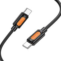 Кабель Type-C - Type-C Borofone BX114 Silicone charging (3А, PD60W) 1м, Черный