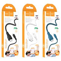 Купить Кабель Type-C - Lightning Hoco X67 (3A, 20W, PD, наносиликон, термостойкий) Белый с доставкой