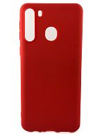 Чехол Cиликон матовый /тех.пак/ для Samsung A21 (2020) красный - фото