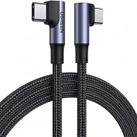 Кабель UGREEN US335 (70696) Angled USB-C M/M Cable Aluminium Shell with Braided 1m Black