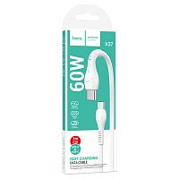 Кабель Type-C - Type-C Hoco X37 Silicone charging cable (3A, PD60W) 1м. white