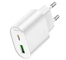 Сетевое зарядное устройство USB Hoco C109A (10.5W, 2.1A) single port charger с кабелем (Type-C to USB) (white)