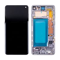 Дисплей для Samsung Galaxy S10 (G973F) модуль с рамкой Черный - (In-Cell)