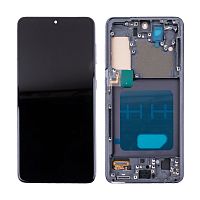 Дисплей для Samsung Galaxy S21 (G991B) модуль с рамкой Серый - (In-Cell)