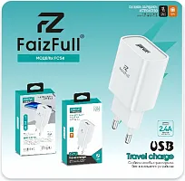 Сетевое зарядное устройство USB FaizFull FC54 2,4A (white)