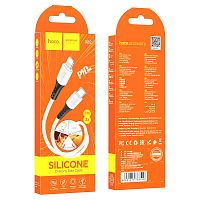 Кабель Type-C - Lightning Hoco X82 (3A, 20W, PD, силикон, термостойкий) Черный