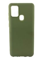 Чехол Cиликон матовый /тех.пак/ для Samsung A21S (2020) болотный - фото