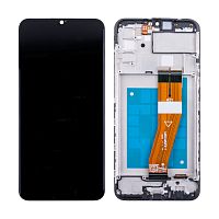 Дисплей для Samsung Galaxy A02s (A025F) модуль с рамкой Черный - OR Ref. (SP) (GH81-20118A)