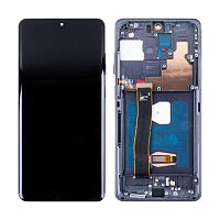Дисплей для Samsung Galaxy S20 Ultra (G988B) модуль с рамкой Черный - (OLED) (Full Size)