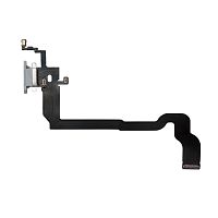 Шлейф для iPhone X на системный разъем/микрофон Серый - Премиум
