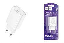 Сетевое зарядное устройство Type-C Hoco C143A PD20W single port charger Type-C (EU) (white)