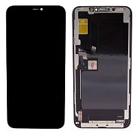 Купить Дисплей для iPhone 11 Pro Max (A2218) в сборе с тачскрином Черный - (Soft OLED, Full HD) (площадка под IC) с доставкой