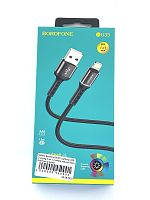 Кабель USB - 8 pin Borofone BU33 Lightning USB Сharging 2.4A 1,2 метра черный Black (Premium product)