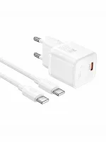 Сетевое зарядное устройство Hoco N66 Ingenious single port PD35W charger (EU) White