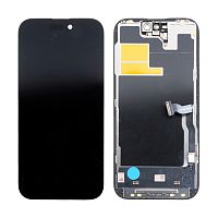 Дисплей для iPhone 14 Pro (A2891) в сборе с тачскрином Черный - (Soft OLED, Full HD, 120 Гц) (с верификацией = с привязкой без ошибки)