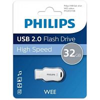 Флеш-накопитель USB 2.0  32GB PHILIPS FM32FD110B/97 белый