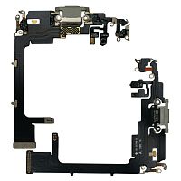 Шлейф для iPhone 11 Pro (A2215) на системный разъем/микрофон Белый