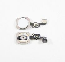 Шлейф для iPhone 6S/6S Plus на кнопку HOME в сборе Серебро