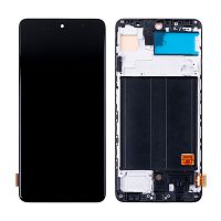 Купить Дисплей для Samsung Galaxy A51 (A515F) модуль с рамкой Черный - (OLED) (Full Size) с доставкой