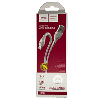 Купить Кабель USB - Apple 8 pin Hoco X37 Silicone charging cable 2.4A Lightning 1м. white с доставкой