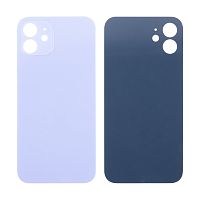 Купить Задняя крышка для iPhone 12 (A2403) Фиолетовый (стекло, монолит, широкий вырез под камеру, логотип) - Премиум с доставкой