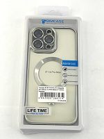 Чехол Силикон ELECTROPLATE Magsafe для iPhone 14 PRO MAX 6.7"(2022) серебро