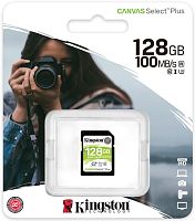 Купить Карта памяти SDXC 128GB Kingston Class 10 UHS-I U3 V30 Canvas Select Plus (100 Mb/s) с доставкой