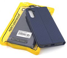 Чехол-книга MESH LEATHER MIX для Samsung A34 _5G (2023) темно-синий