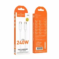 Кабель Type-C - Type-C Hoco X115 Fast charging cable (5A, 240W) 1 м. white