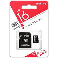 Купить Карта памяти MicroSD  16GB  Smart Buy Сlass 10  + SD адаптер с доставкой