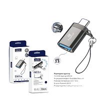 Адаптер OTG переходник FaizFull FP17 USB3.0-Type-C, металл (black)