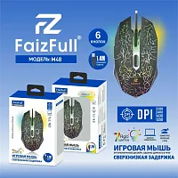 Мышь проводная игровая FaizFull M48 кабель 1.5м, черный