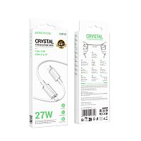 Кабель USB - 8 pin Borofone BX112 Crystal charging Lightning (2,4А) ПВХ, 1м. Белый