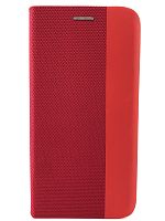 Чехол-книга MESH LEATHER MIX для iPhone 13 PRO 6.1" красный