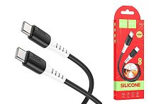Кабель Type-C - Type-C Hoco X82 (3A, 60W, PD, силикон, термостойкий) Черный