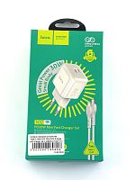 Сетевое зарядное устройство Type-C Hoco N32 30W QC3.0 single port charger set с кабелем (Type-C to Lightning)1м.(EU) (white)