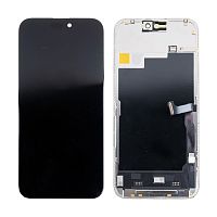 Дисплей для iPhone 15 Pro Max (A3106) в сборе с тачскрином Черный - (Soft OLED, Full HD, 120 Гц) (с верификацией = с привязкой без ошибки)