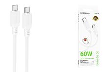 Кабель Type-C - Type-C Borofone BX115 Silicone charging (3А, PD60W) 1м. Черный