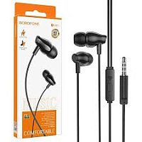 Купить Наушники проводные Borofone BM61 Universal earphones with Mic 3.5mm Jack,1.2m Черный с доставкой