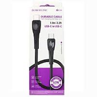 Кабель Type-C - Type-C Borofone BX98 Fast charging 3A (60W) 1 м. круглый черный Black