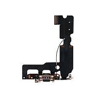 Шлейф для iPhone 7 Plus на системный разъем/микрофон Черный - Премиум