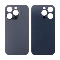 Купить Задняя крышка для iPhone 14 Pro (A2891) Черный (стекло, монолит, широкий вырез под камеру, логотип) - Премиум с доставкой