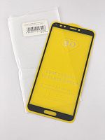 Защитное стекло "Полное покрытие" для Huawei Honor 7C Pro 5D полный клей тех/пак (black)