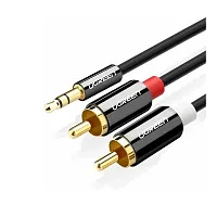 Кабель AUX UGREEN AV116 (10749) 3.5mm Male to 2RCA Male Cable 1m Black
