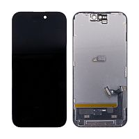 Дисплей для iPhone 15 (A3090) в сборе с тачскрином Черный - (Soft OLED, Full HD) (площадка под IC)