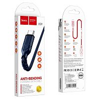 Кабель USB - 8 pin Hoco X59 Anti-Bending charging cable 2.4A Lighting 3м. оплетка (black)